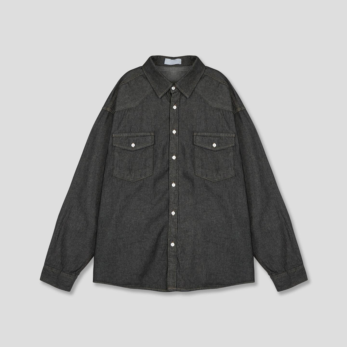 西部風 線條 丹寧 襯衫 / 2色 - WHATEVER STUDIO