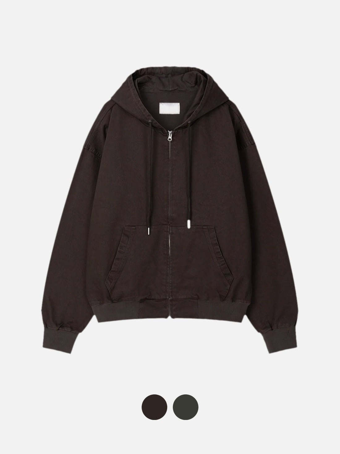 重磅 工裝 水洗 雙拉鍊 連帽 外套 / 2色 - WHATEVER STUDIO
