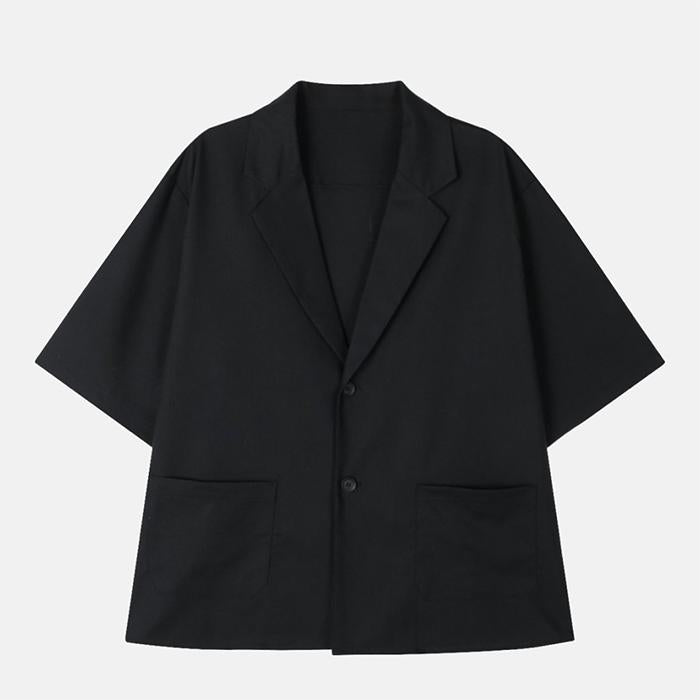 涼感 亞麻 輕正裝 五分袖 西裝外套 / 2色 - WHATEVER STUDIO