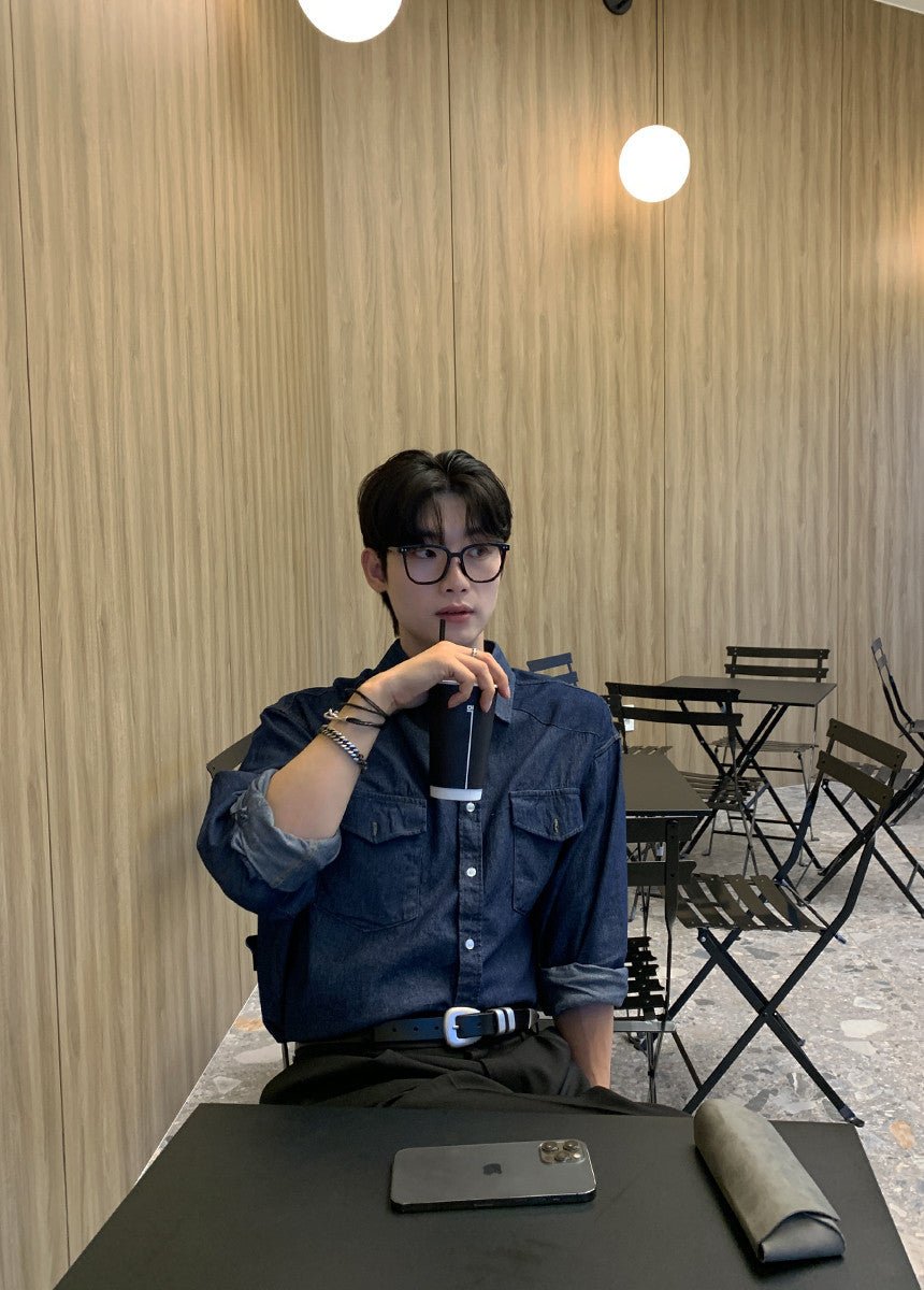 西部風 線條 丹寧 襯衫 / 2色 - WHATEVER STUDIO