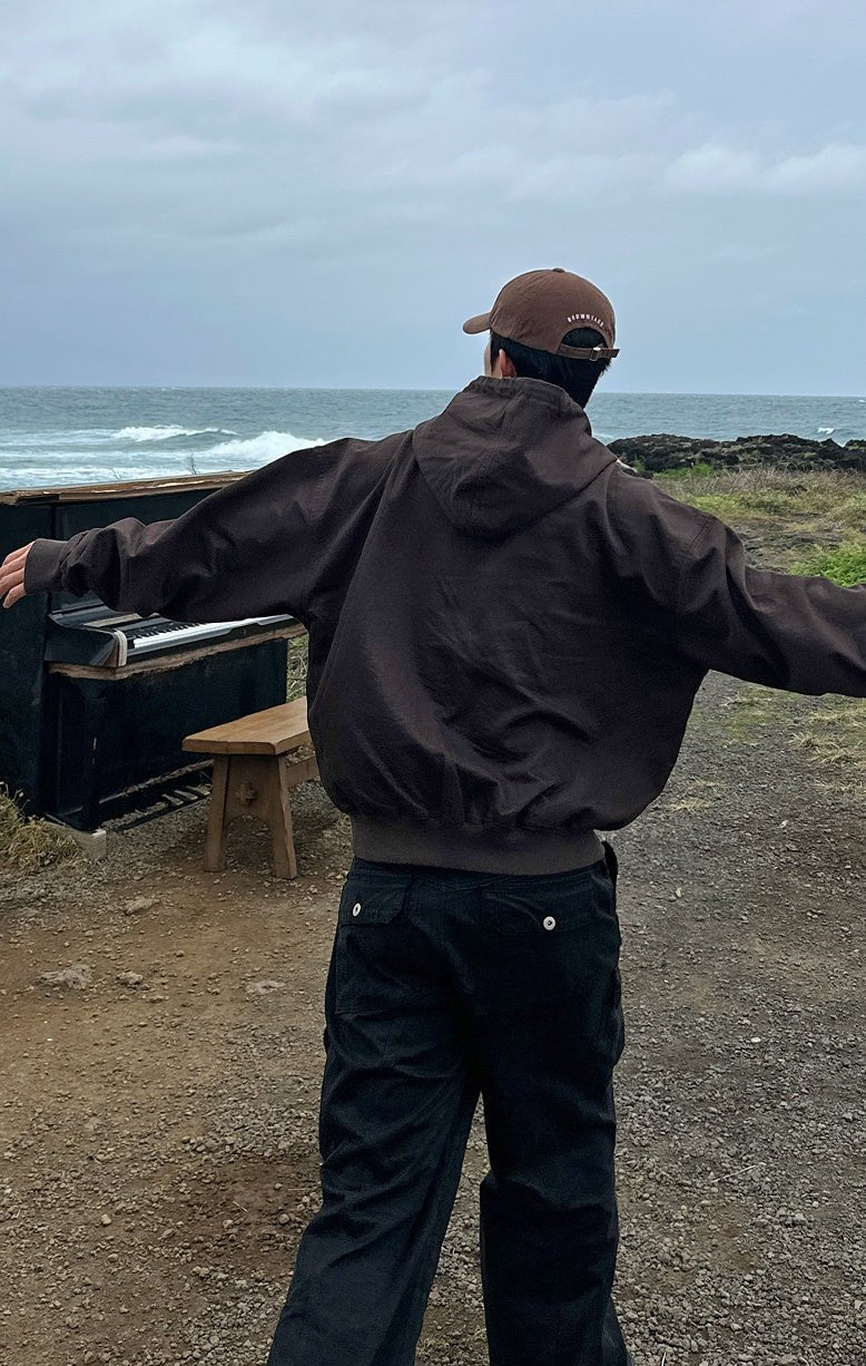 重磅 工裝 水洗 雙拉鍊 連帽 外套 / 2色 - WHATEVER STUDIO