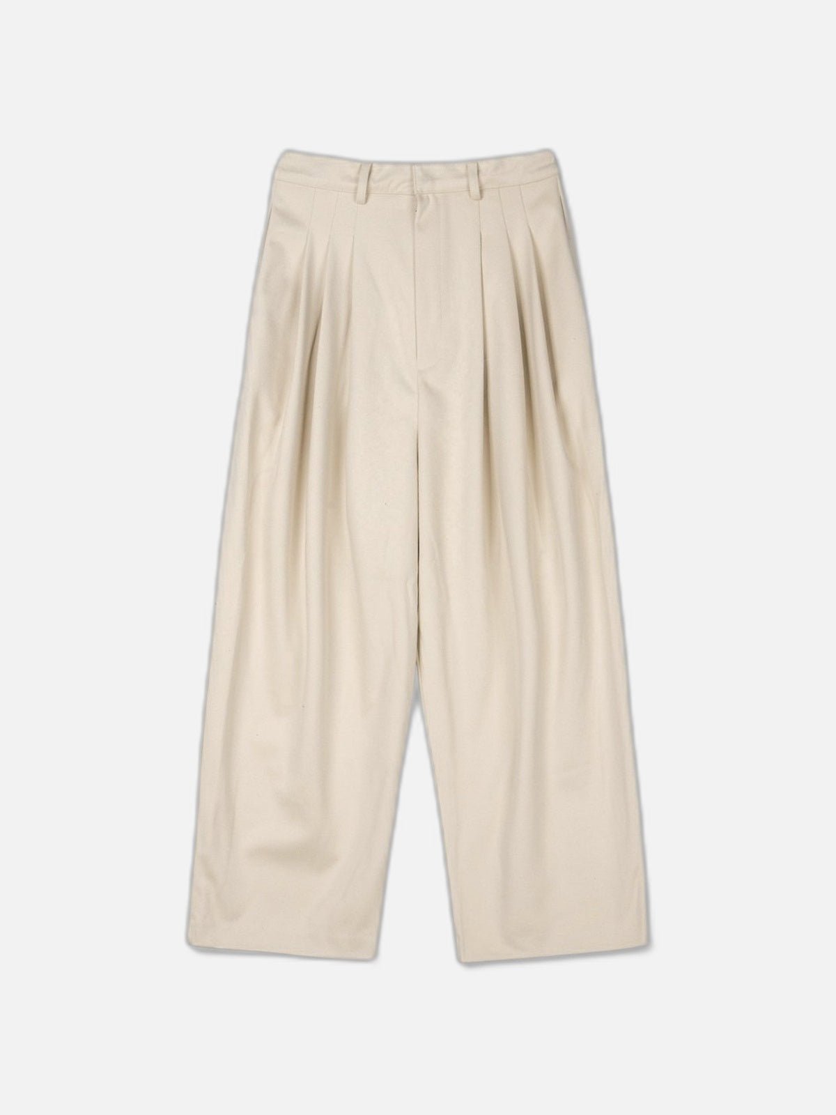 三褶 垂墜 羊毛混紡 寬版 落地 西裝褲 / 2色 - WHATEVER STUDIO