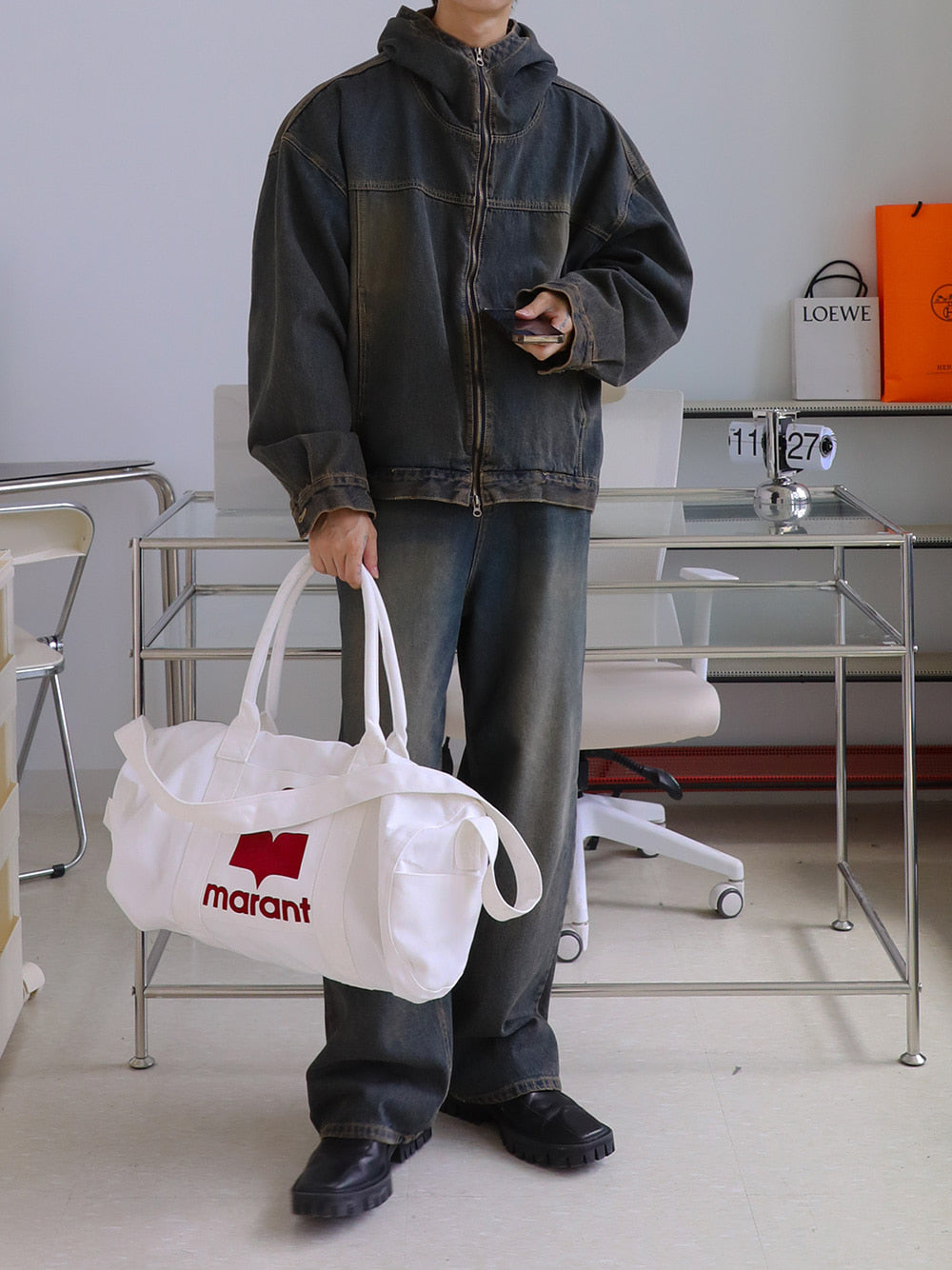 3TAP復古做舊牛仔連帽外套 / 2色