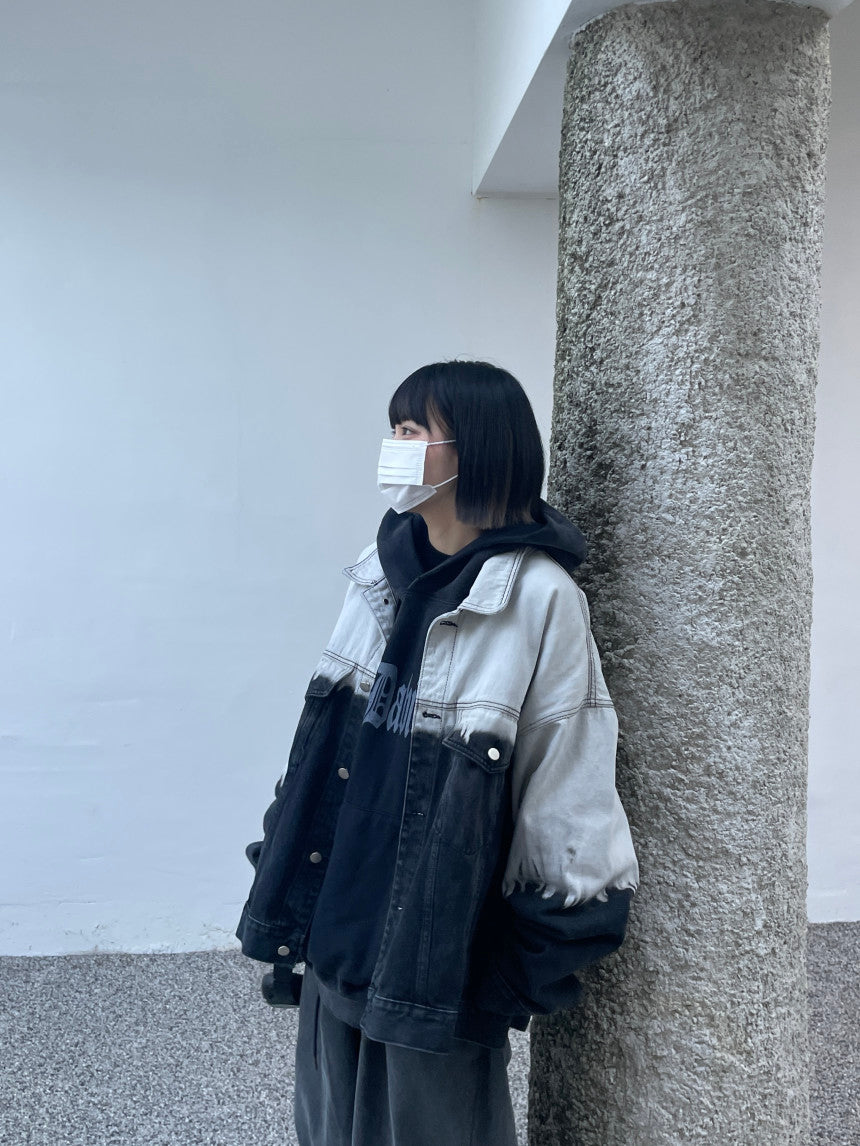 街頭 漸層 水洗 牛仔 外套