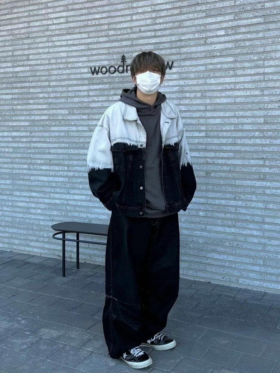 街頭 漸層 水洗 牛仔 外套