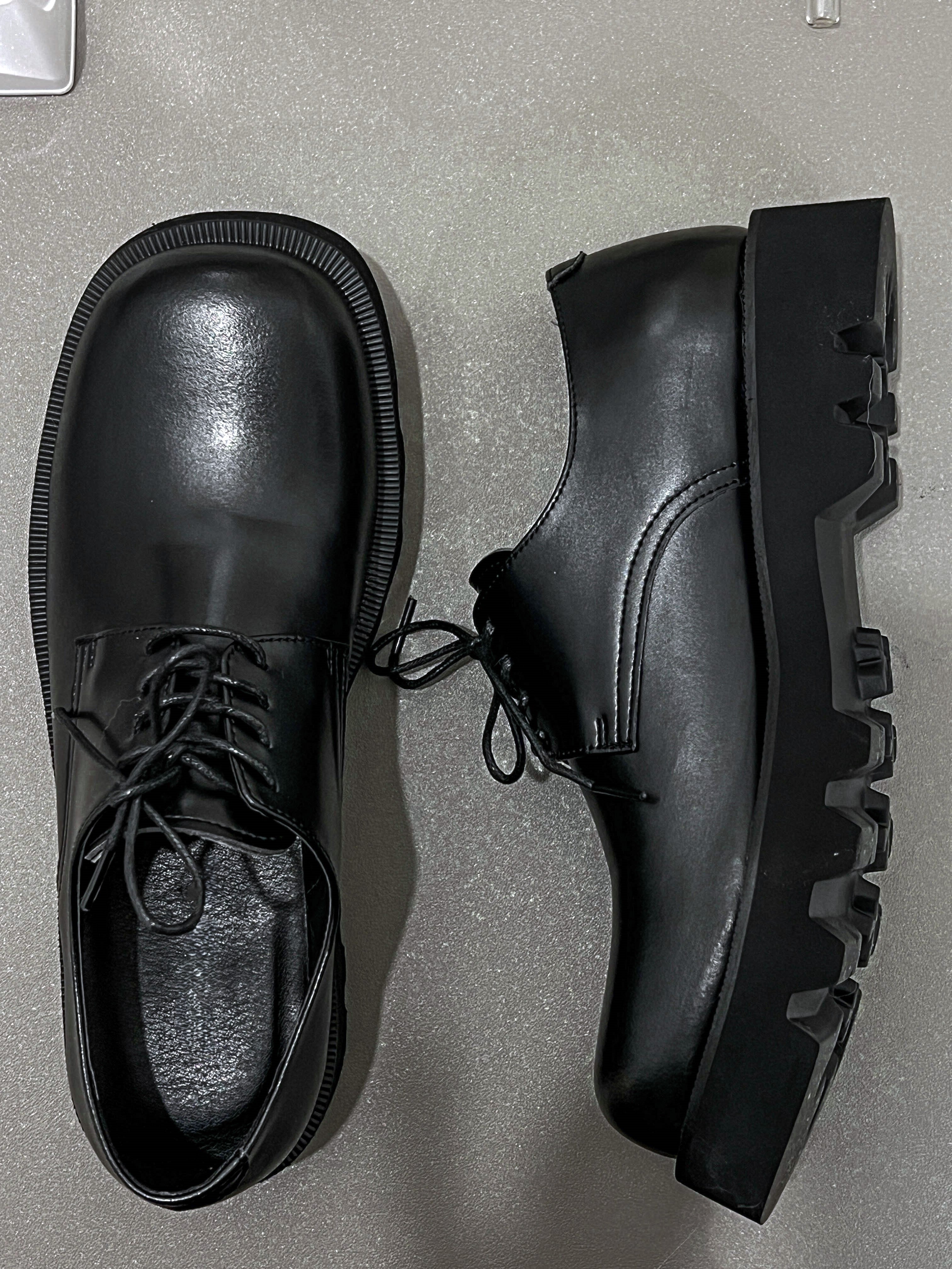 【增高5cm】韓國 牛皮 增高 厚底 德比 皮鞋