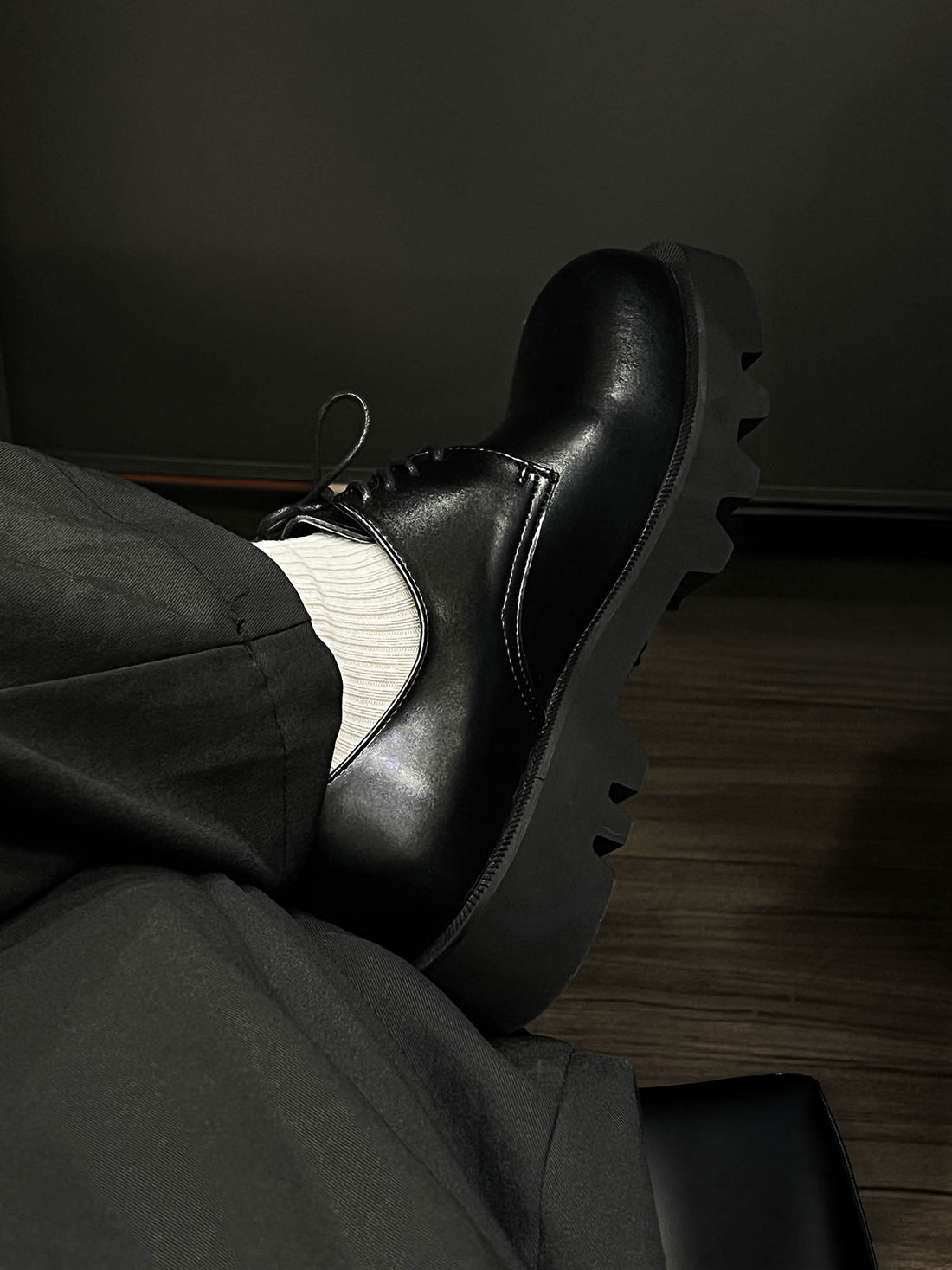 【增高5cm】韓國 牛皮 增高 厚底 德比 皮鞋