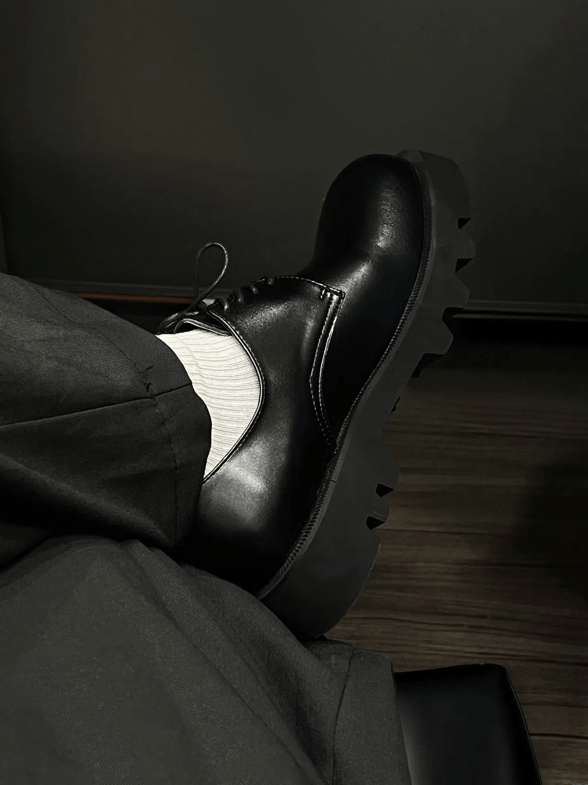 【增高5cm】韓國 牛皮 增高 厚底 德比 皮鞋