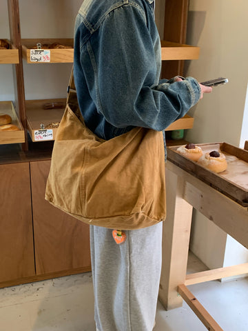 復古 水洗 帆布 側背包 斜背包 / 3色