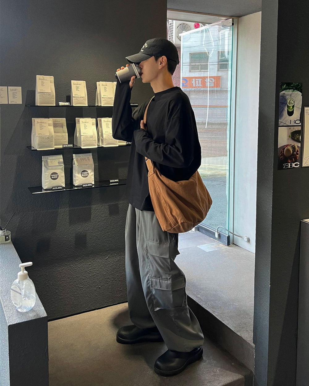 復古 水洗 帆布 側背包 斜背包 / 3色