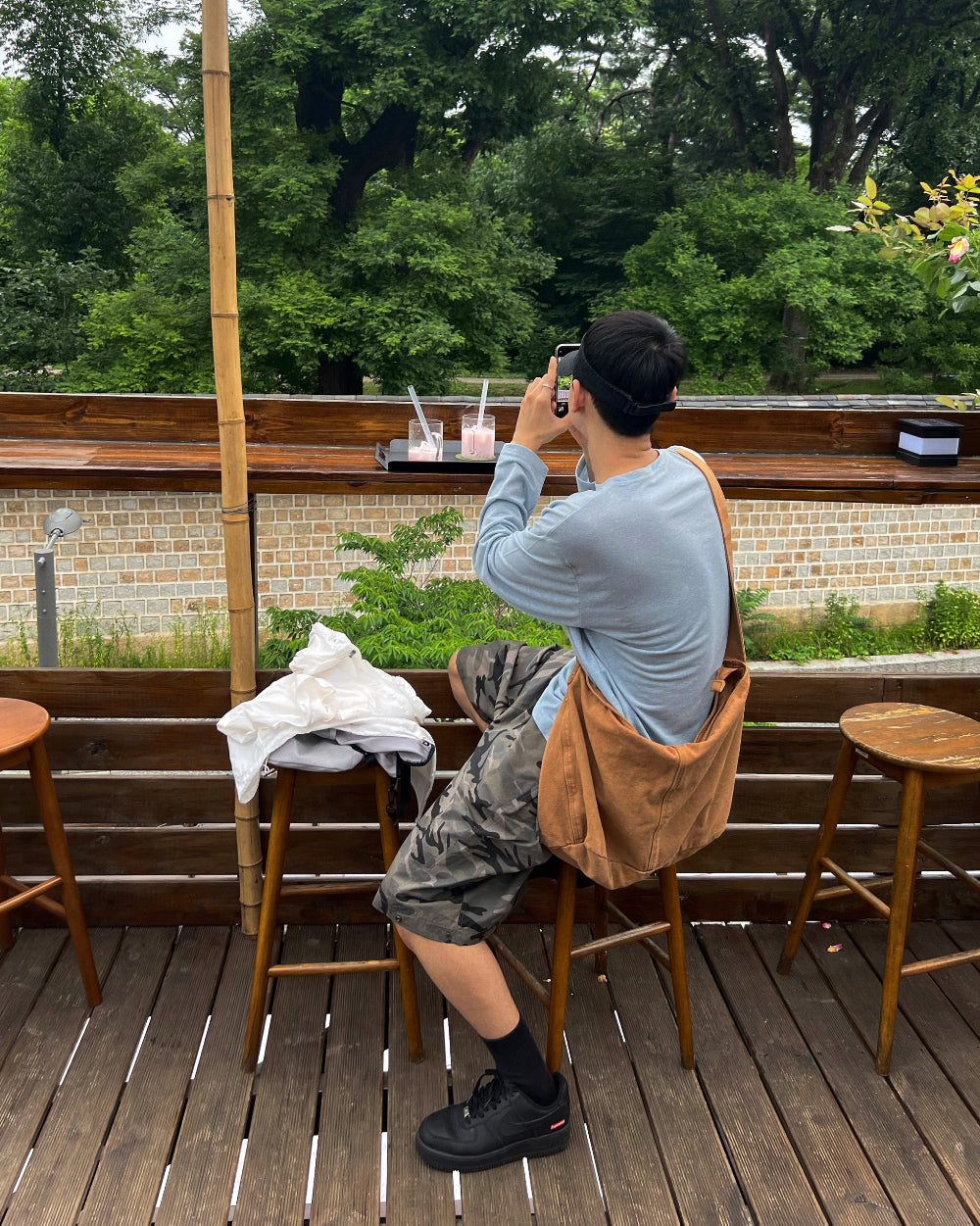 復古 水洗 帆布 側背包 斜背包 / 3色