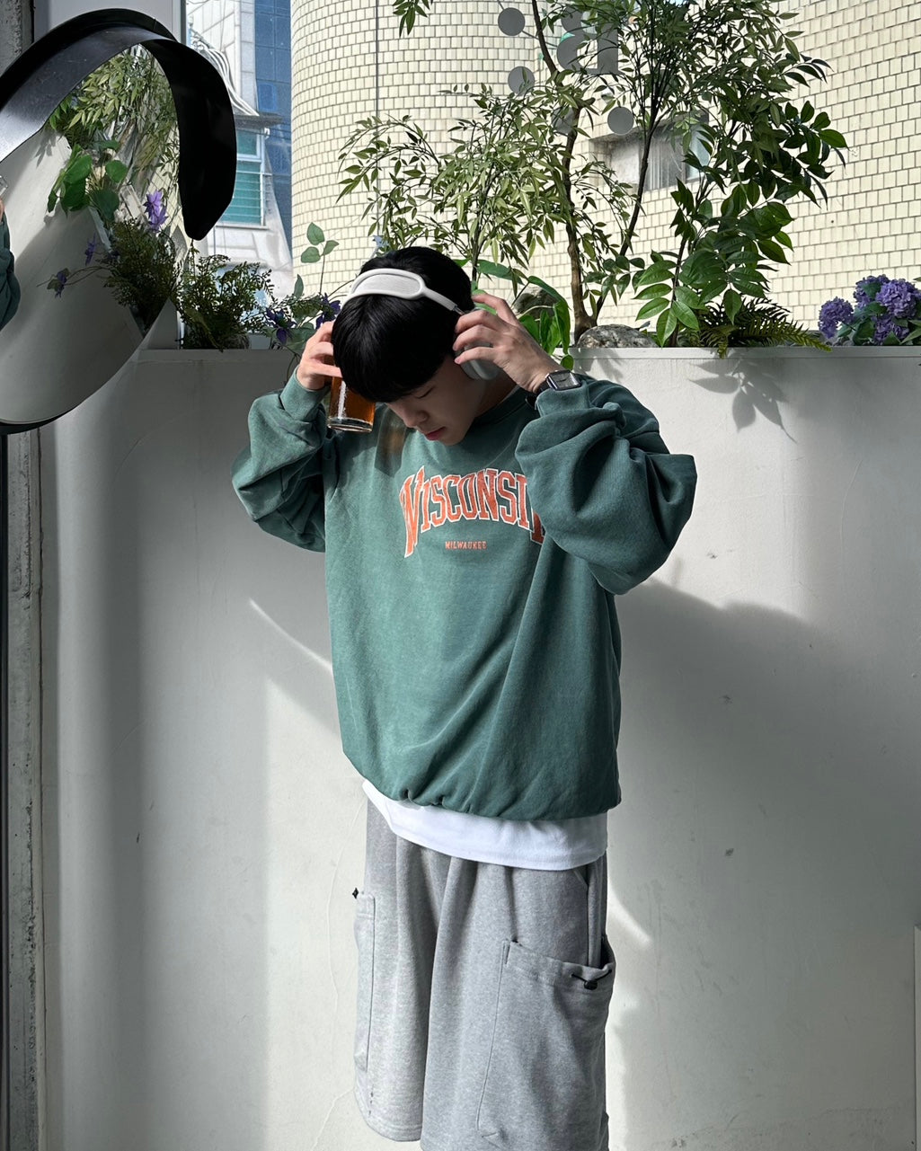 WISCONSIN 顏料染 大學T / 2色