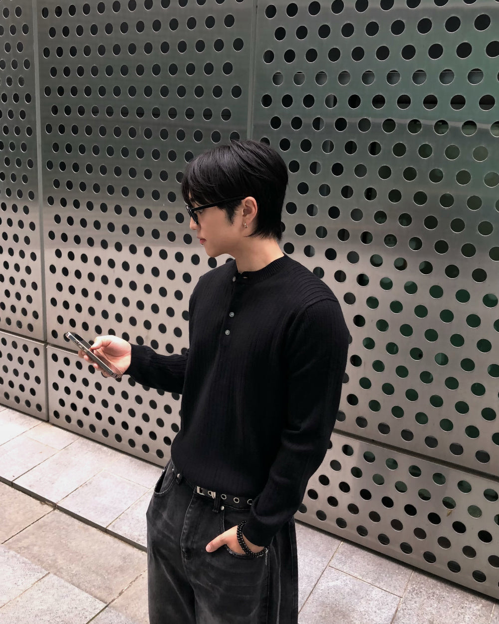 羅紋 亨利領 長袖 針織衫 / 5色