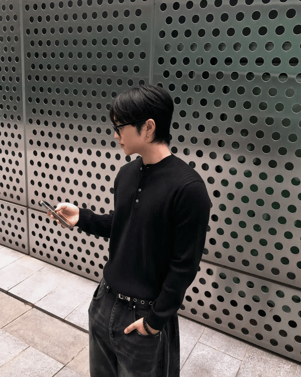 羅紋 亨利領 長袖 針織衫 / 5色