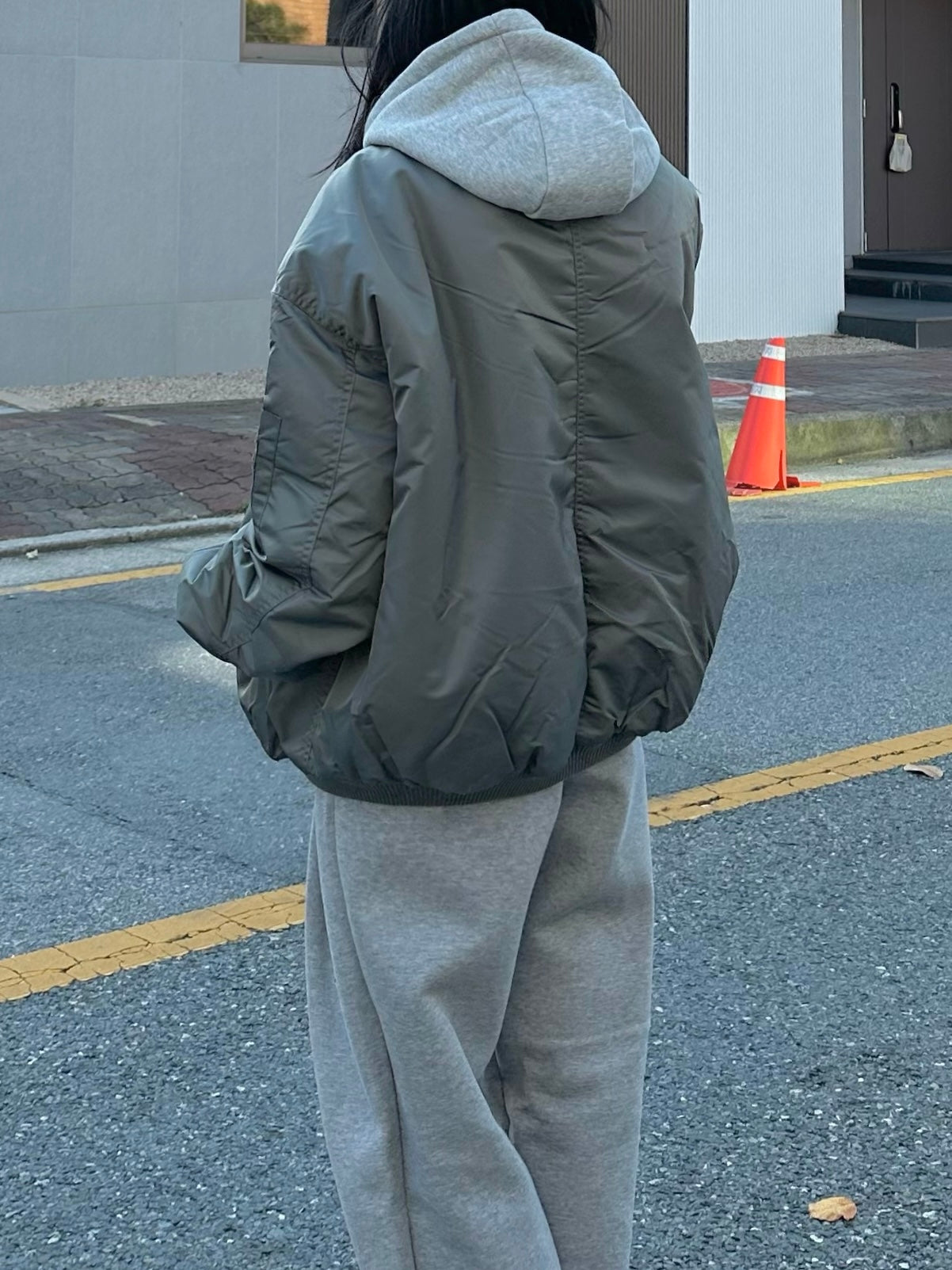 寬鬆 MA-1 連帽可拆 飛行夾克 羽絨外套 / 3色