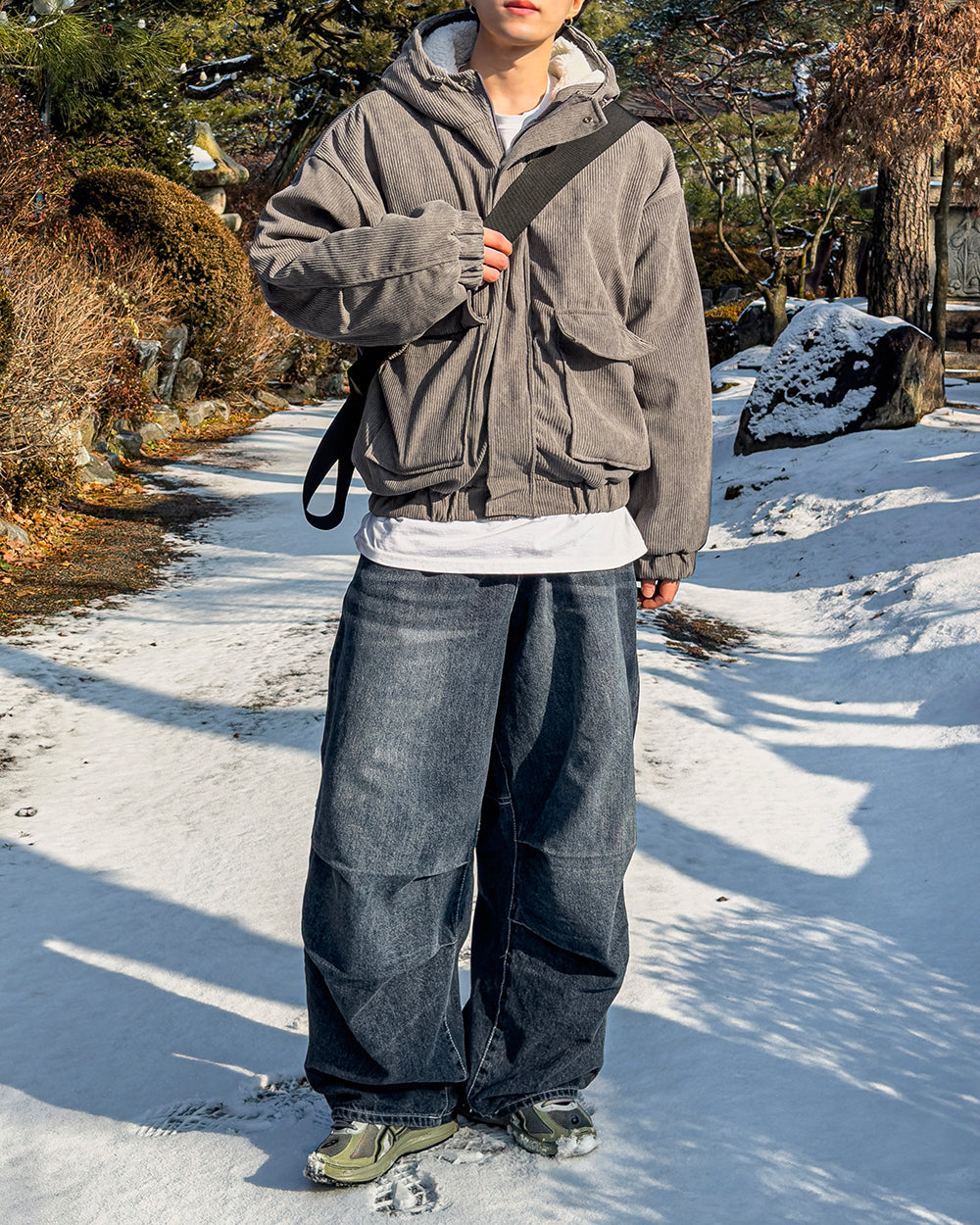 燈芯絨 刷毛 連帽 外套 / 3色