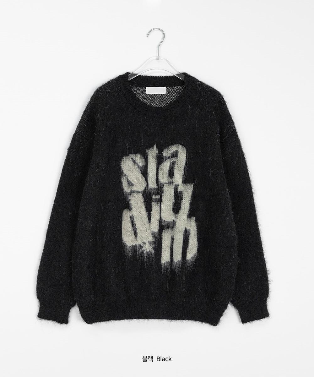 韓系 街頭 字母 馬海毛 針織毛衣 / 3色