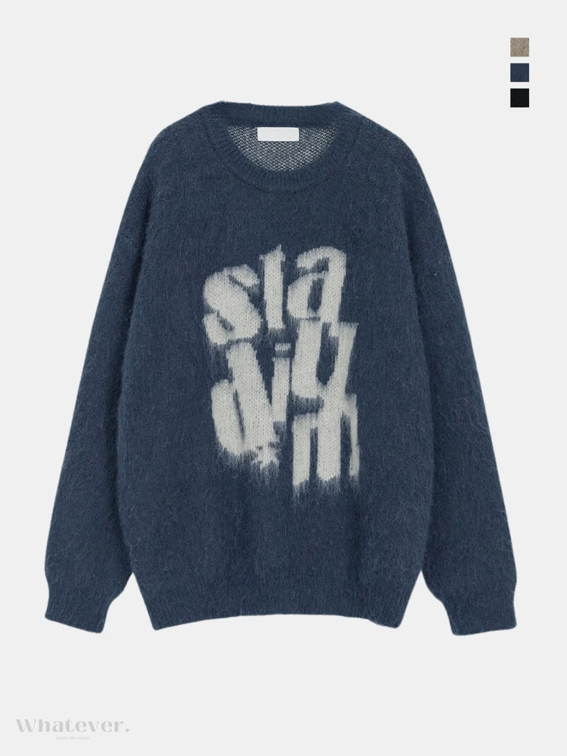 韓系 街頭 字母 馬海毛 針織毛衣 / 3色