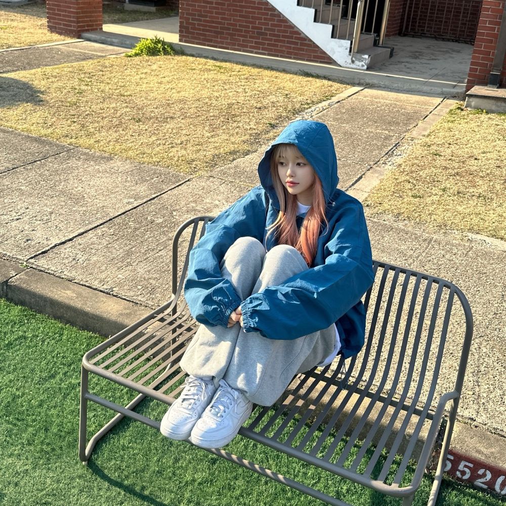 寬鬆 雙拉鍊 抽繩 連帽 風衣外套 / 4色