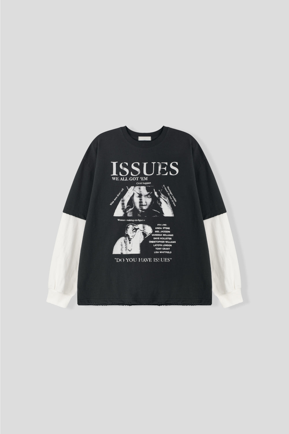 ISSUES 假兩件 微破壞 分層 長袖上衣 / 2色