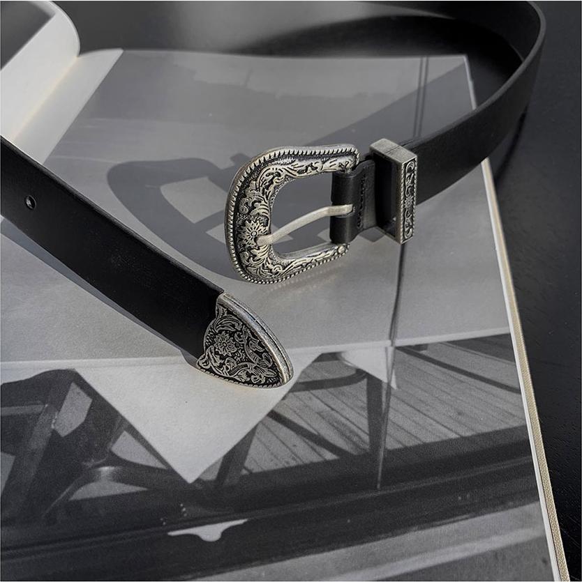 30mm Engraved Western Buckle Belt