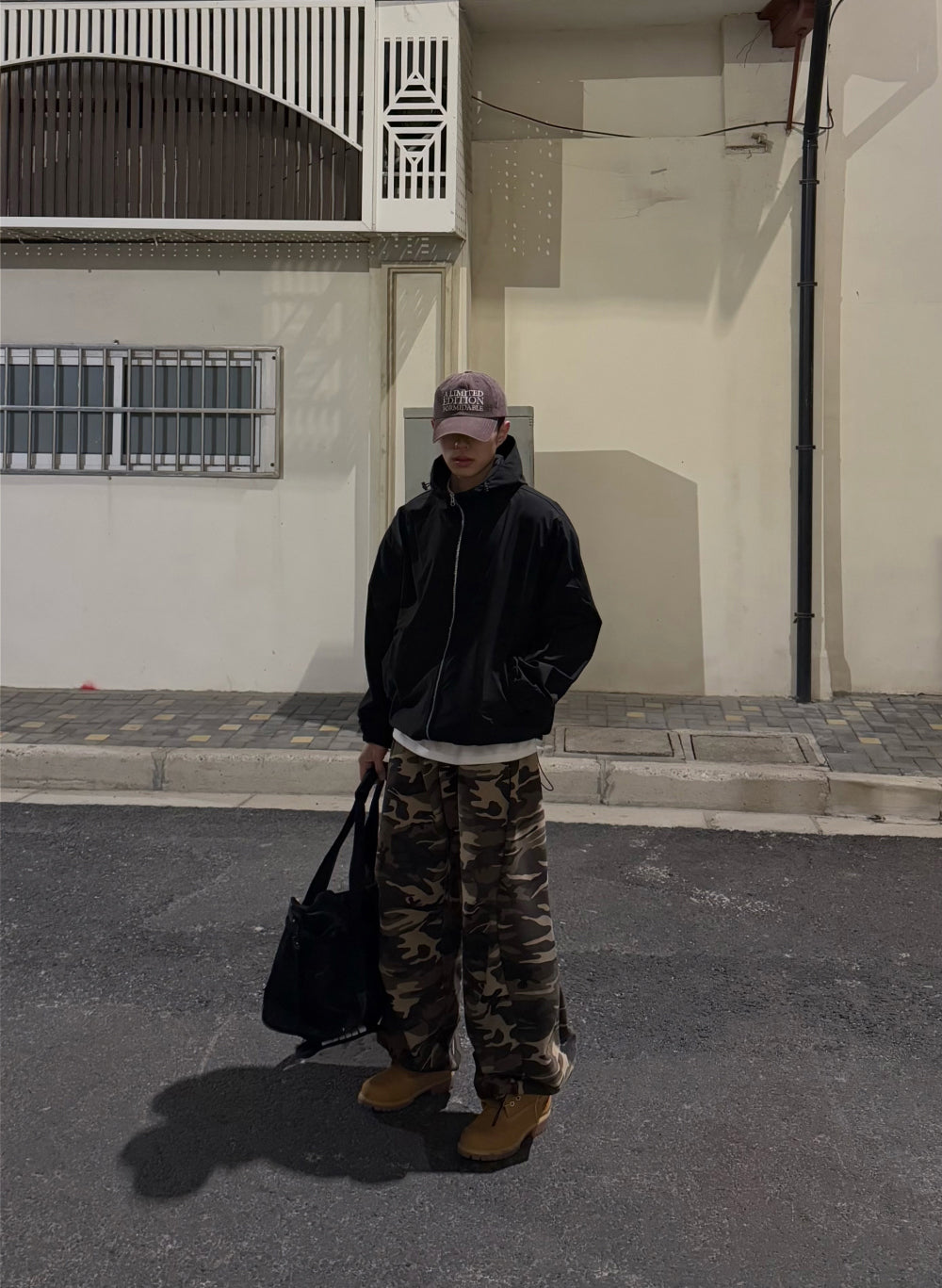 簡約 素面 抽繩 連帽 防風外套 / 2色