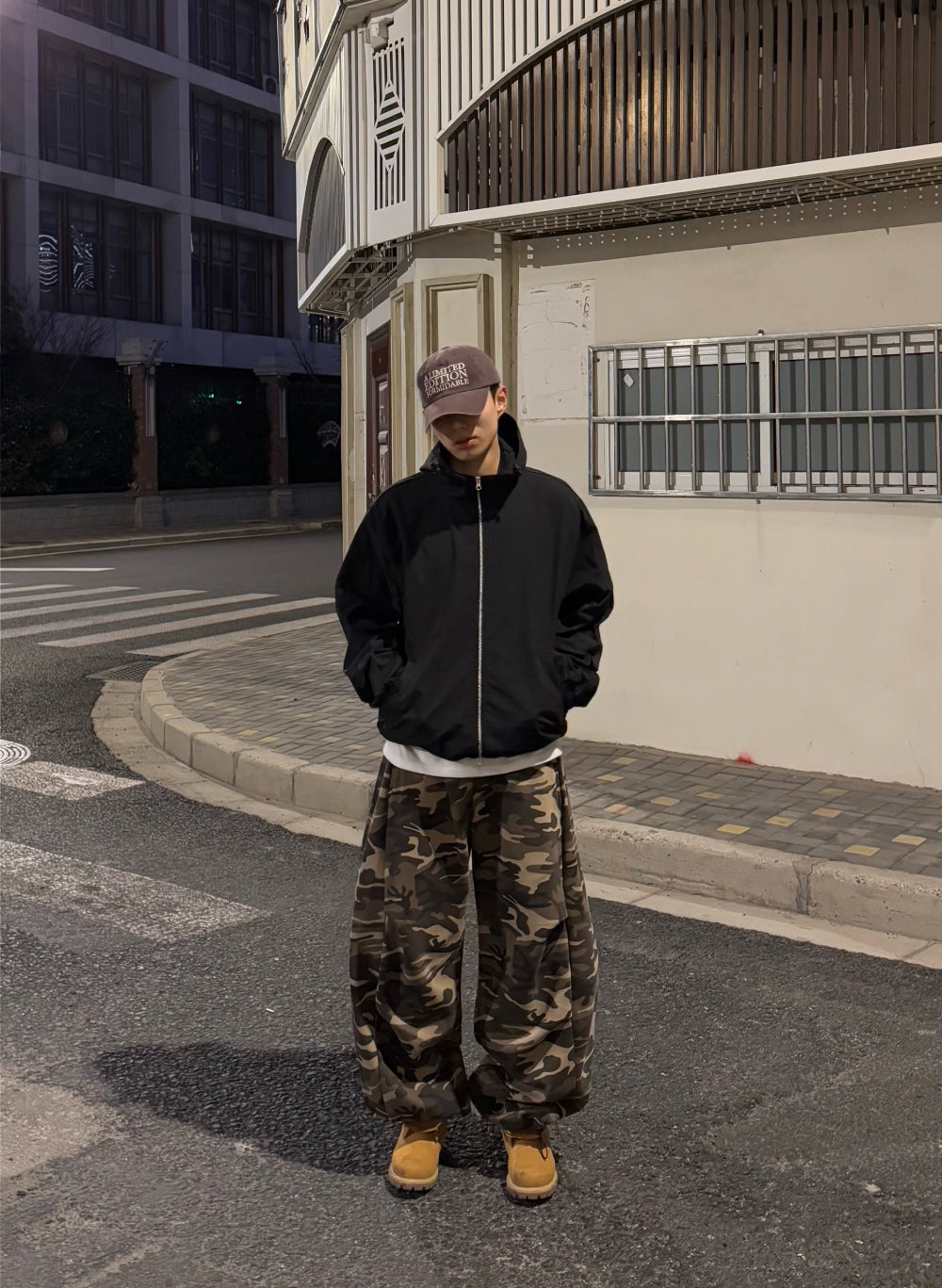 迷彩 細褶 抽繩 棉褲 / 2色