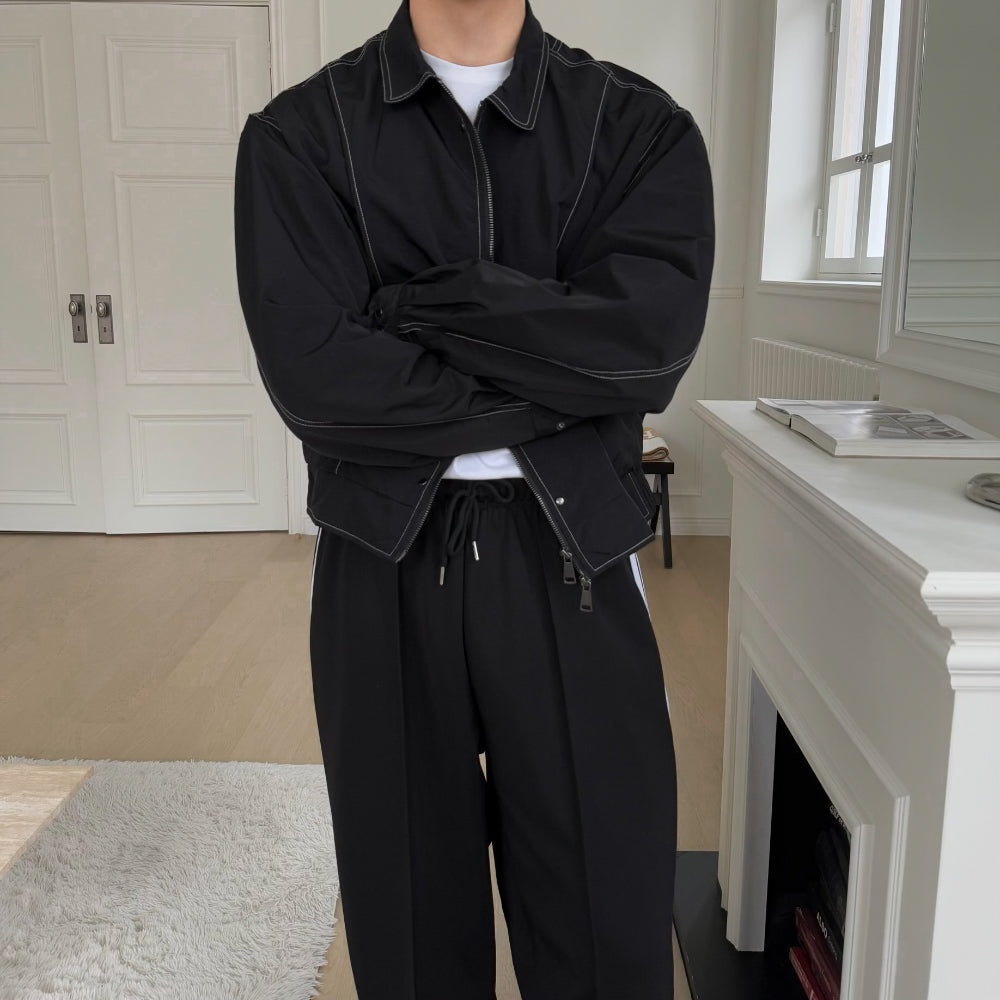 Two-Way Line Stitch Nylon Jacket