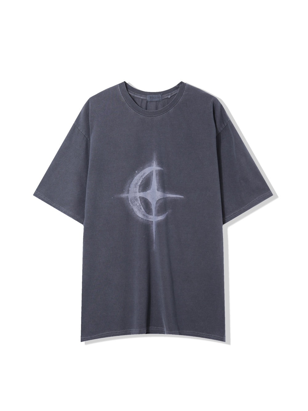 Crescent 月牙圖案 水洗 寬鬆 短袖 T恤 / 2色