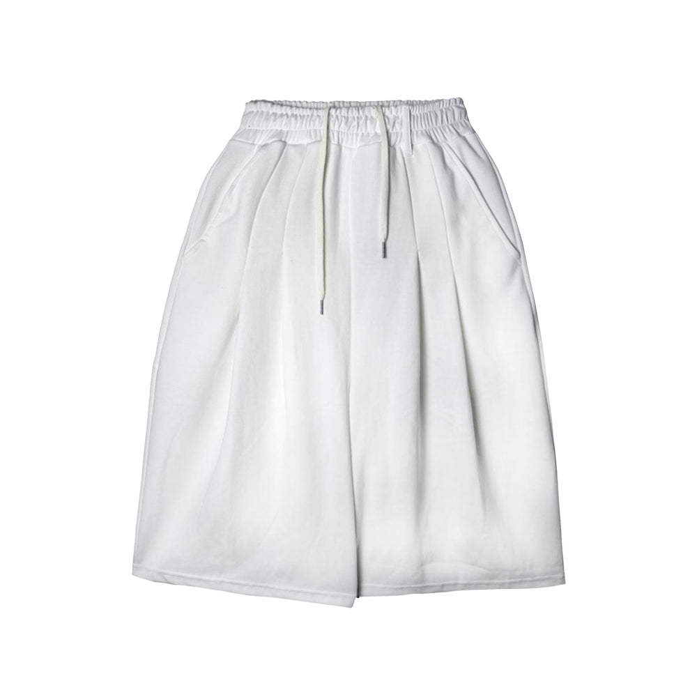 雙打摺 膝下 七分 百慕達 棉質 短褲 / 4色