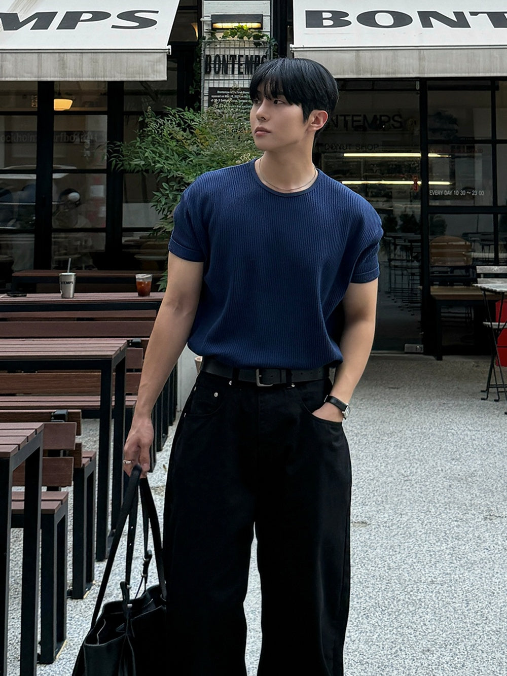 華夫格 短版 合身 上衣 / 7色