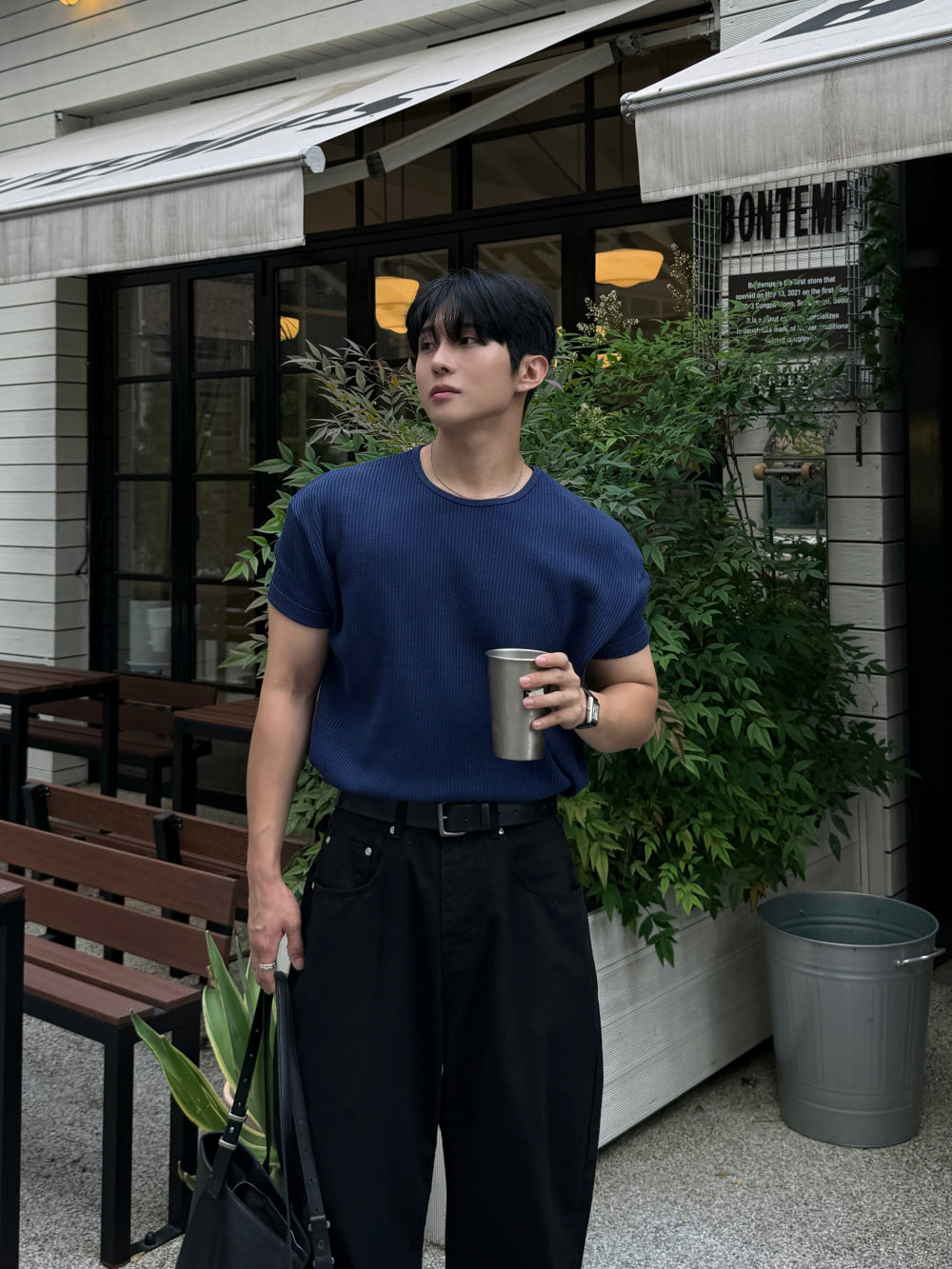 華夫格 短版 合身 上衣 / 7色