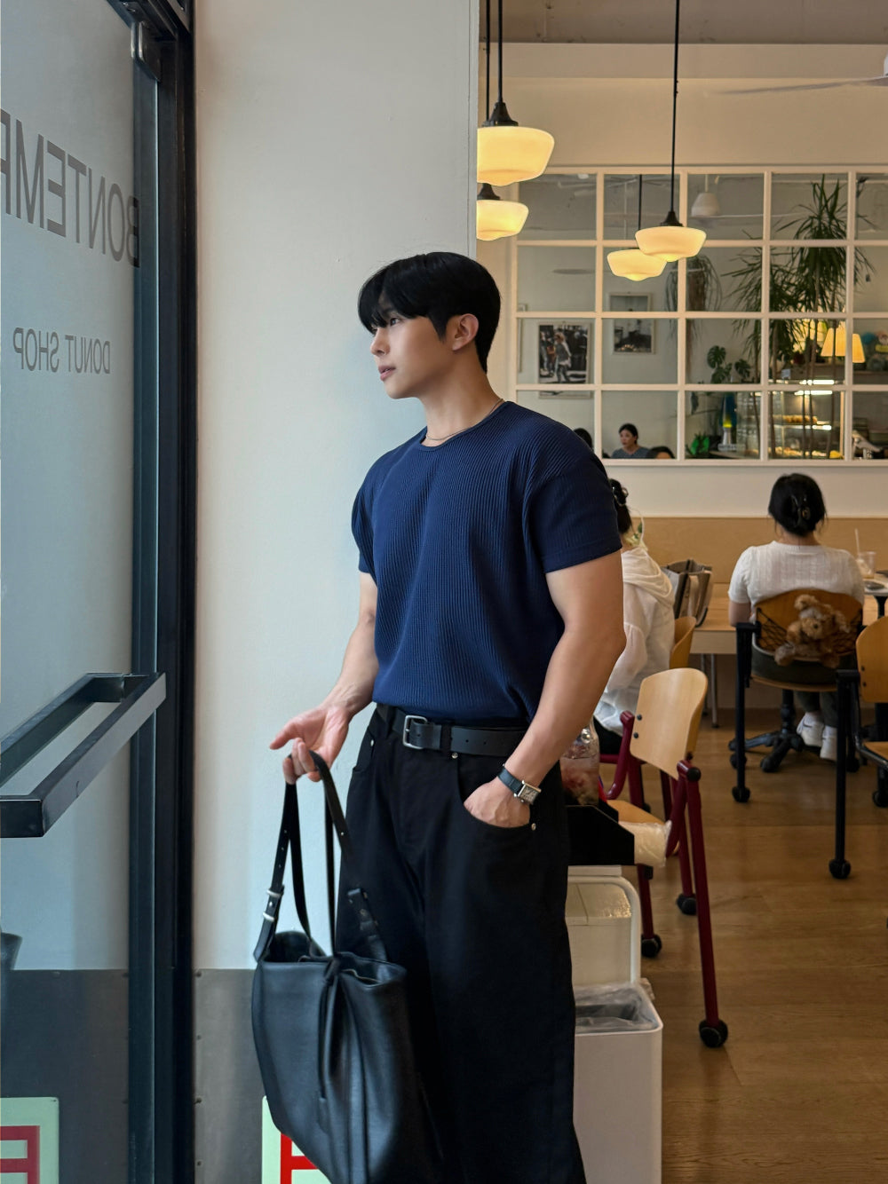 華夫格 短版 合身 上衣 / 7色