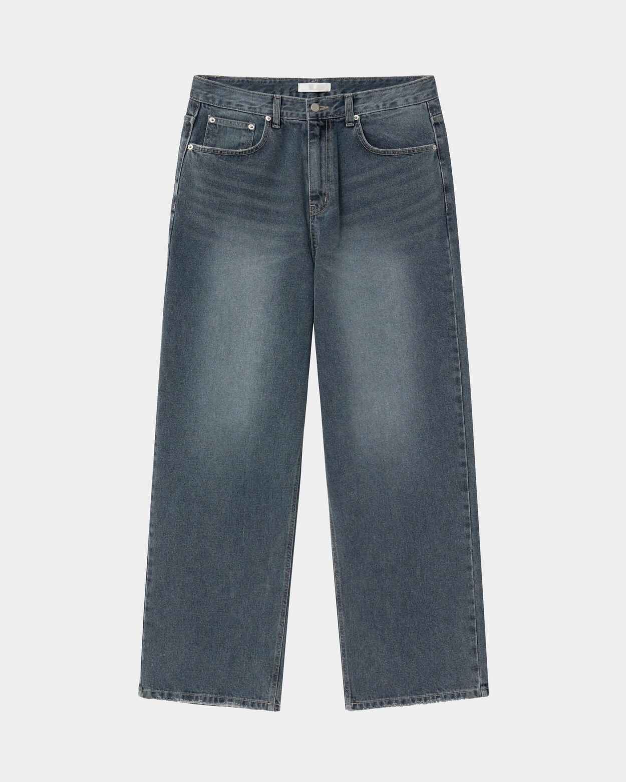 復古 水洗 寬鬆 顯高 直筒 牛仔褲 / 3色