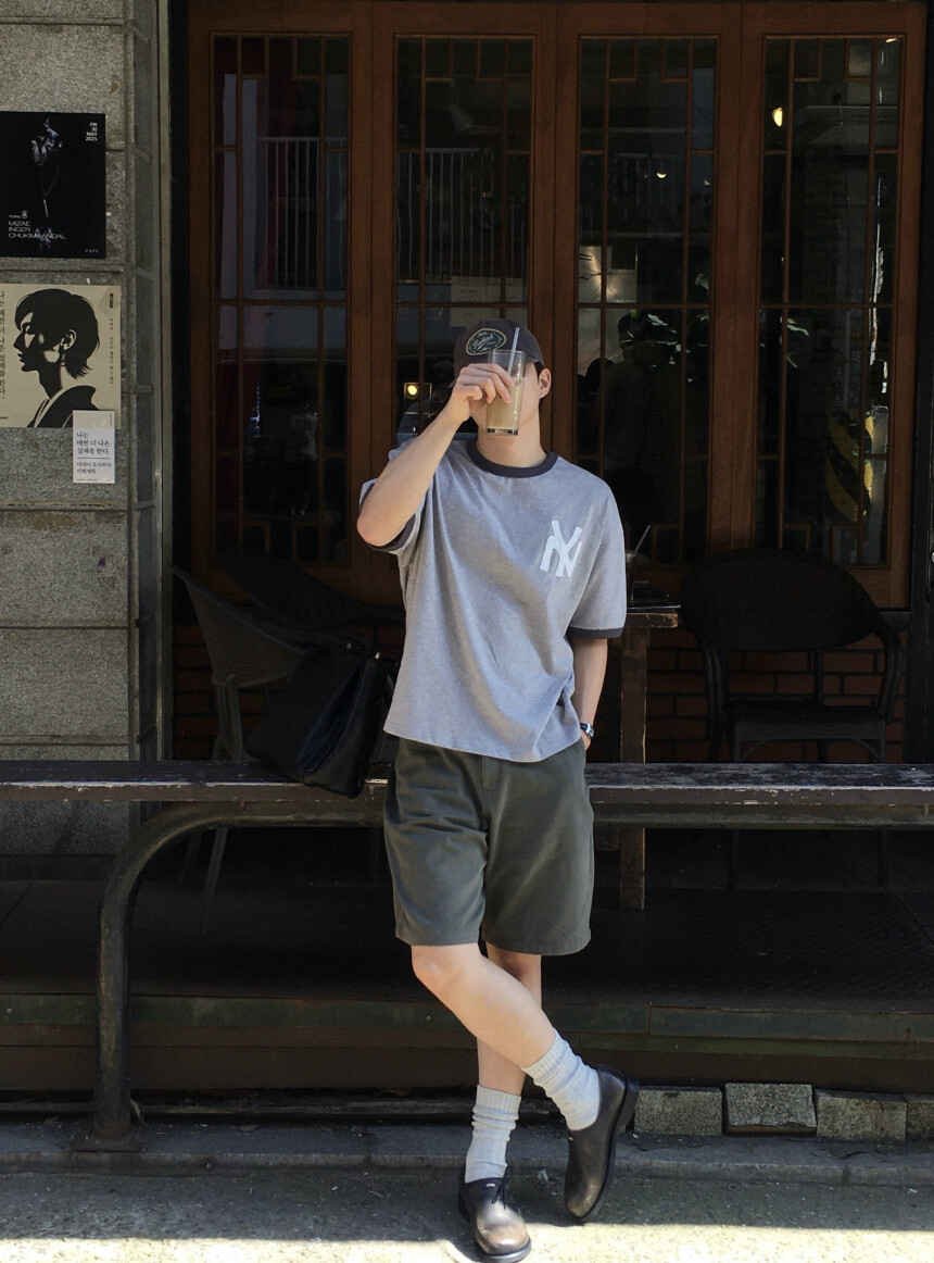 復古 刺繡 短版 NY Ringer 短袖 T恤 / 3色