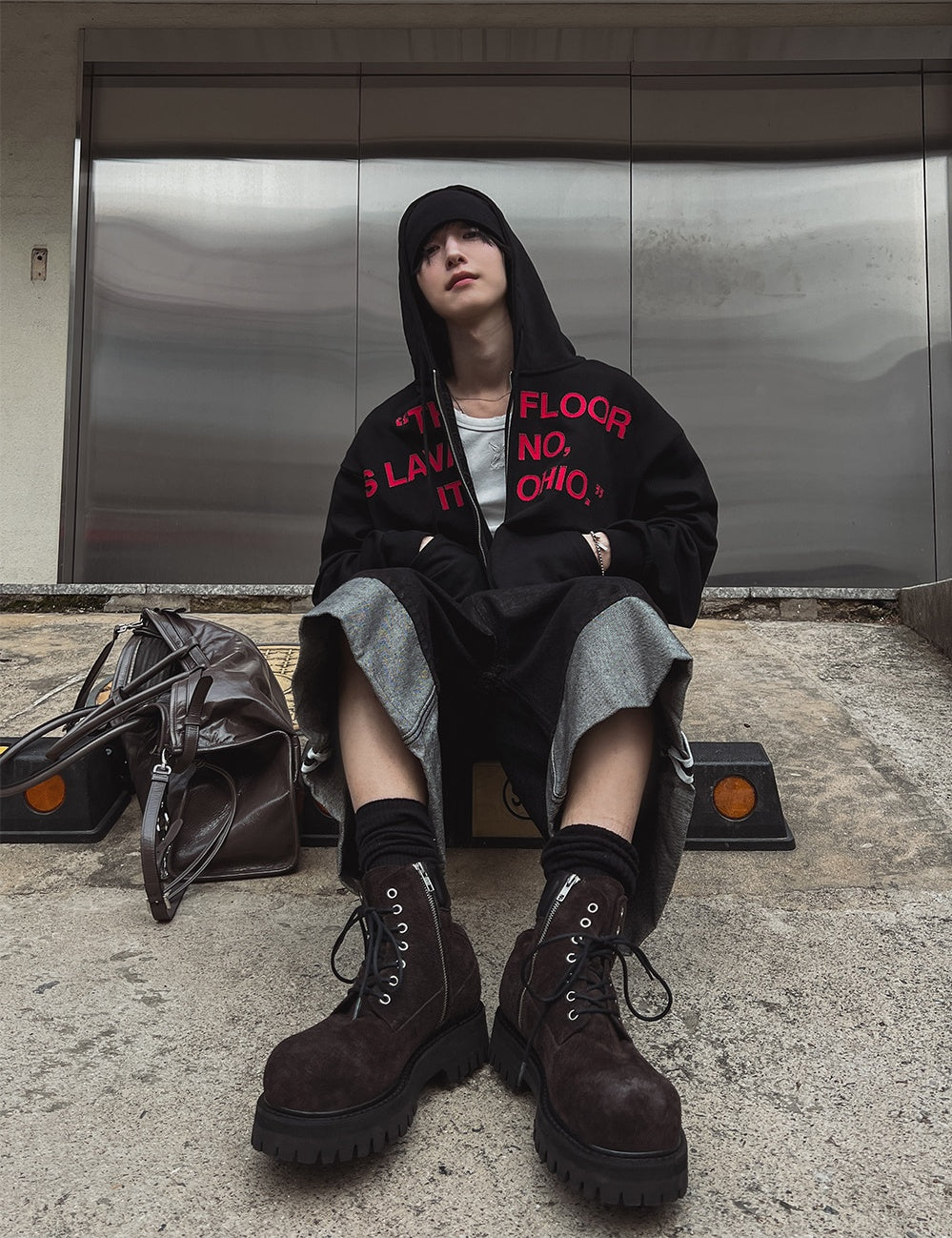 街頭 USA 美國印花 雙拉鍊 連帽 外套