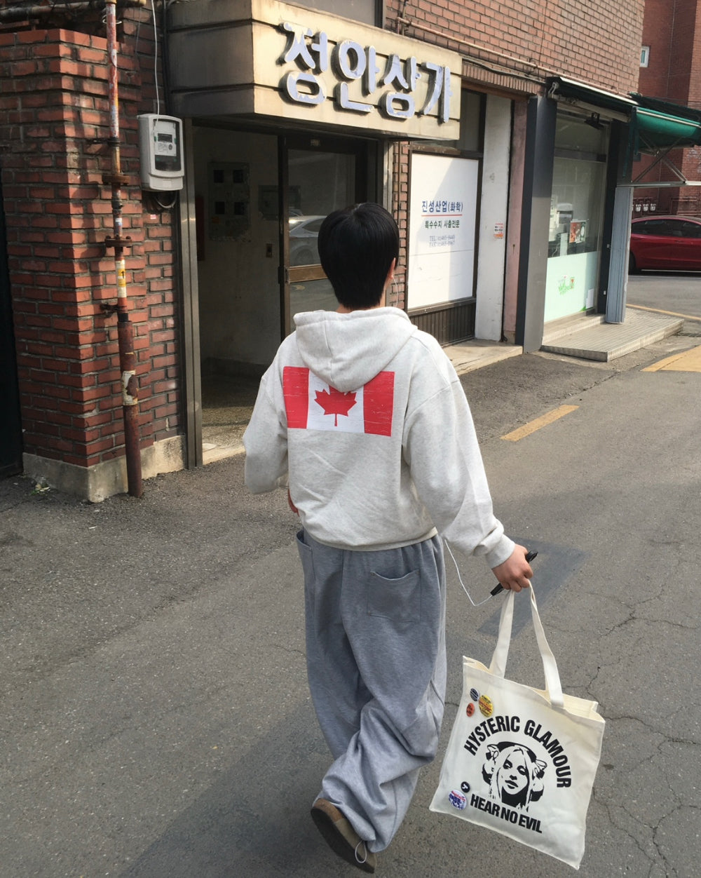 街頭 CANADA 加拿大印花 雙拉鍊 連帽 外套