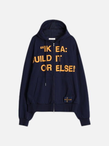 街頭 SWEDEN 瑞典印花 雙拉鍊 連帽 外套