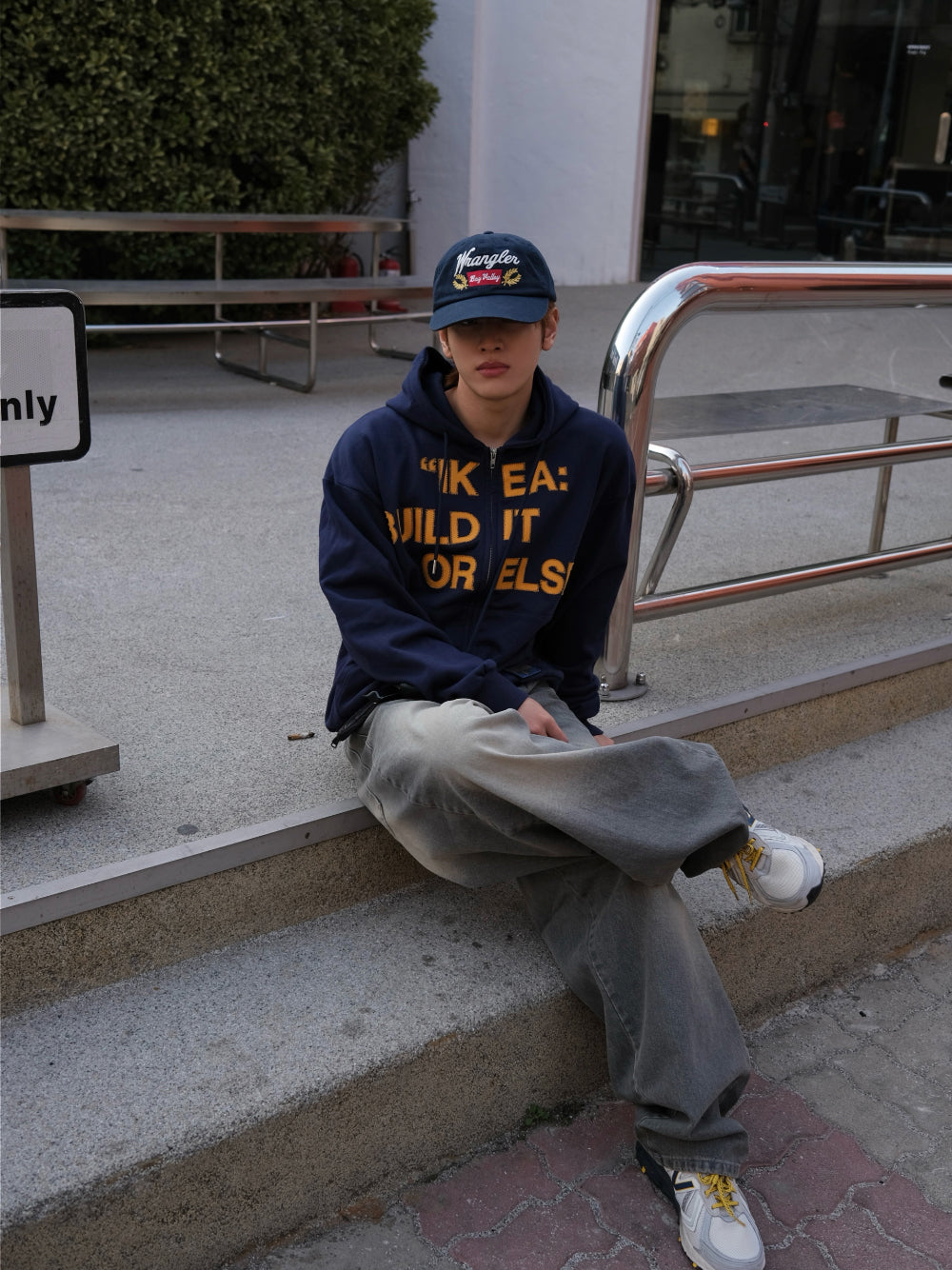 街頭 SWEDEN 瑞典印花 雙拉鍊 連帽 外套