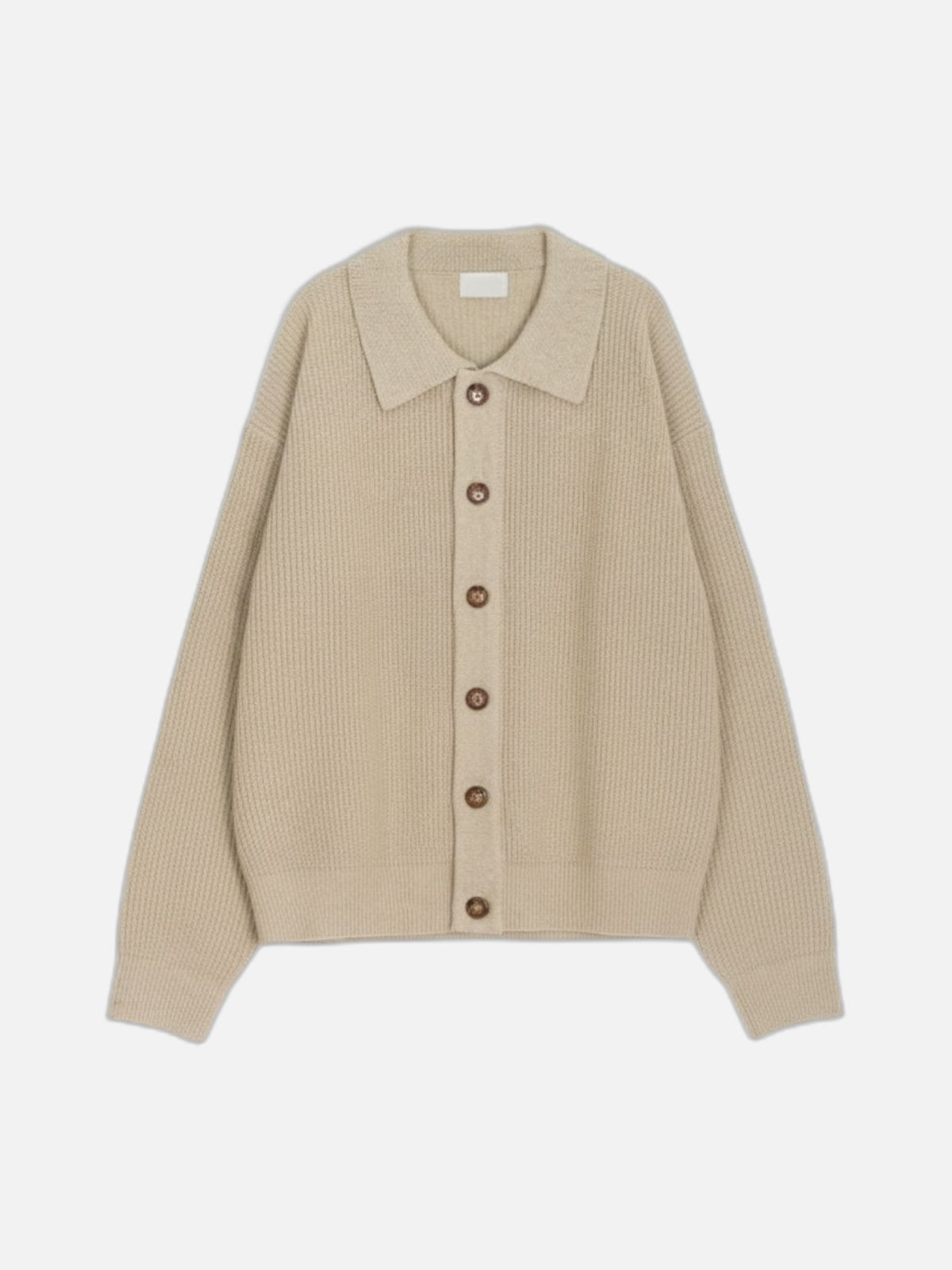 寬鬆 翻領 珍珠釦 針織 開襟衫 / 6色