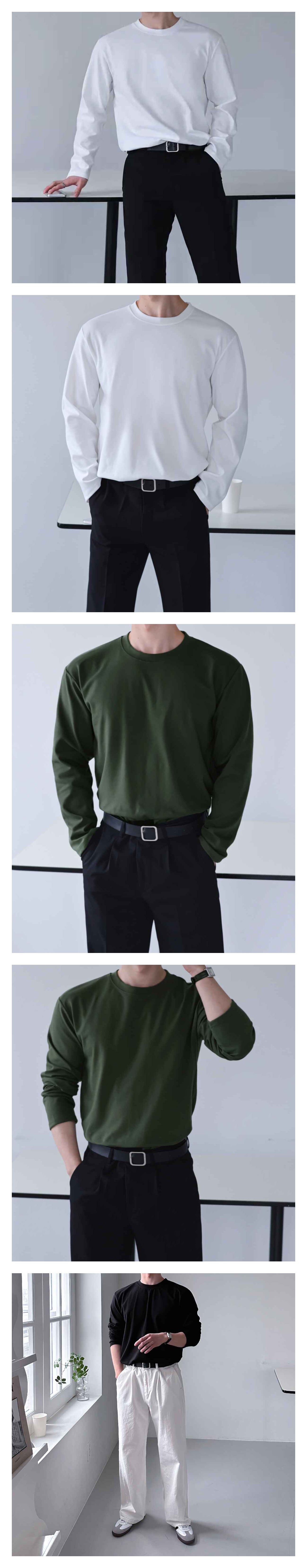 基本款 抗皺 素面 長袖 素T / 5色