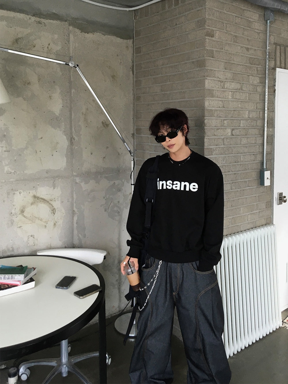 insane 印花 落肩 短版 大學T / 3色