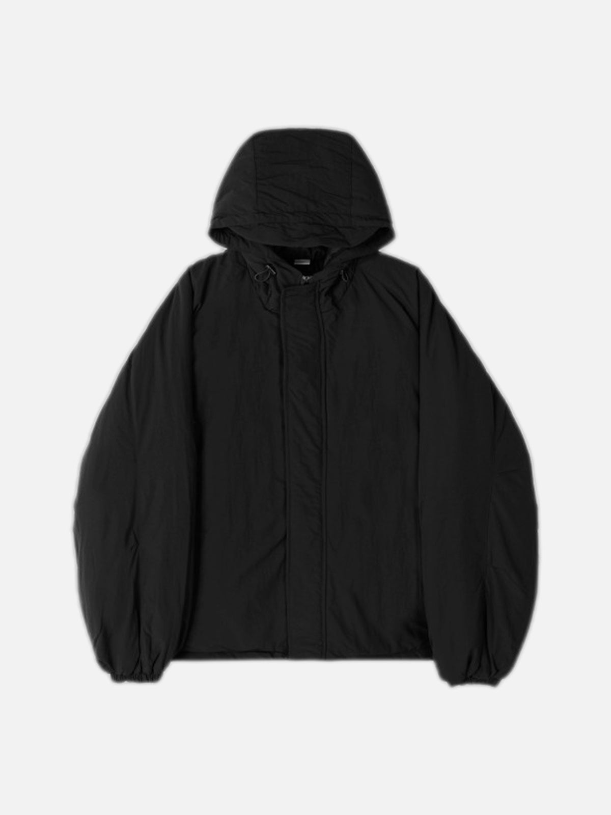 可調抽繩 雙拉鍊 極簡 寬鬆 連帽 羽絨外套 / 3色