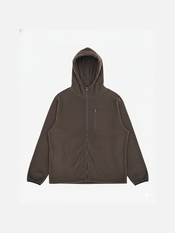 抓絨 抽繩 雙拉鍊 高領 連帽外套 / 3色