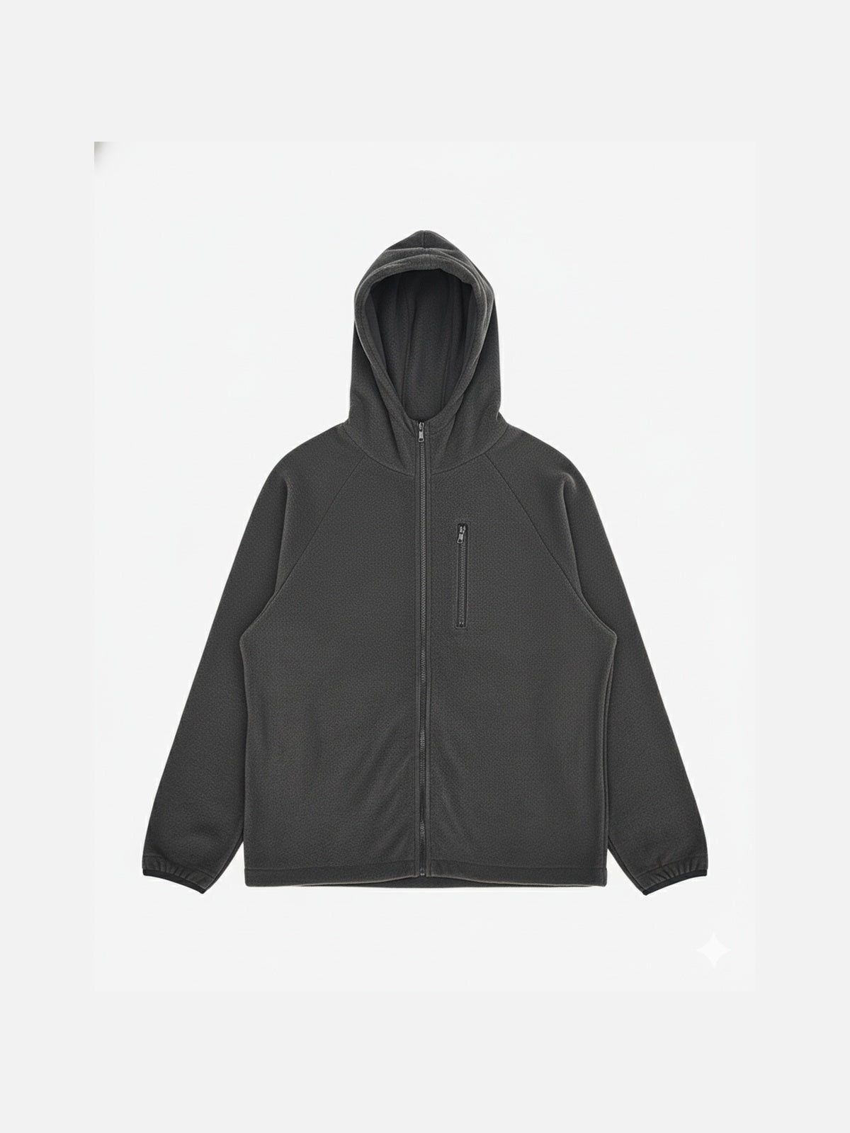 抓絨 抽繩 雙拉鍊 高領 連帽外套 / 3色