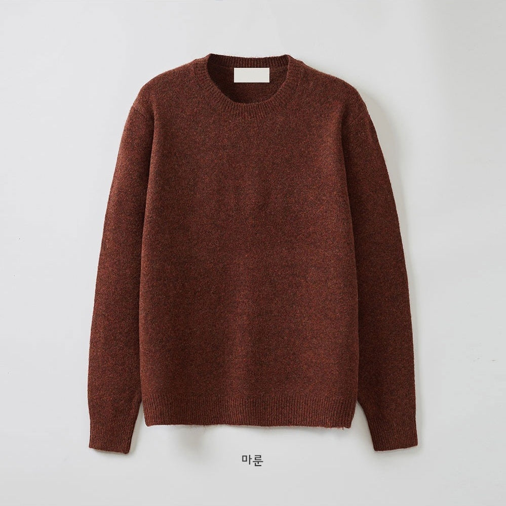 Air Wool 輕量 保暖 羊毛 圓領 針織毛衣 / 15色