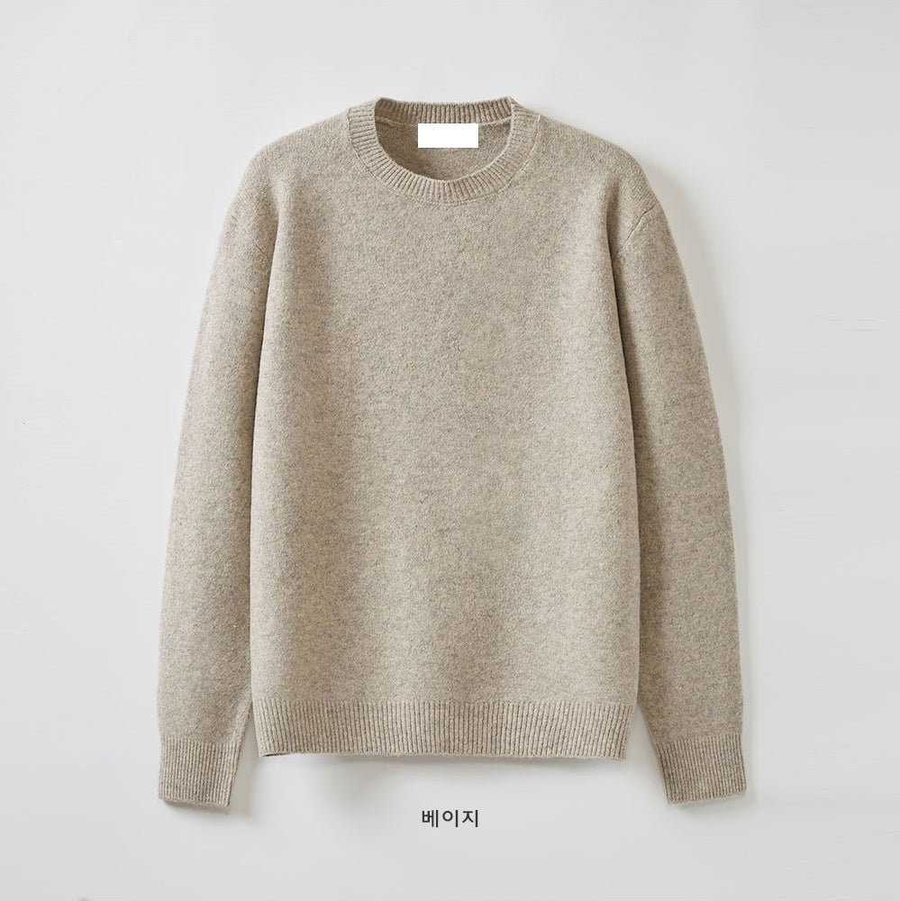 Air Wool 輕量 保暖 羊毛 圓領 針織毛衣 / 15色