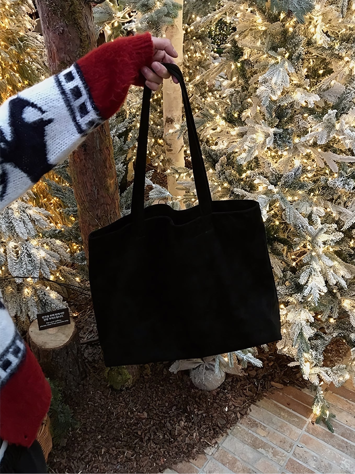 簡約 麂皮 絨面 大容量 肩背 托特包 / 3色