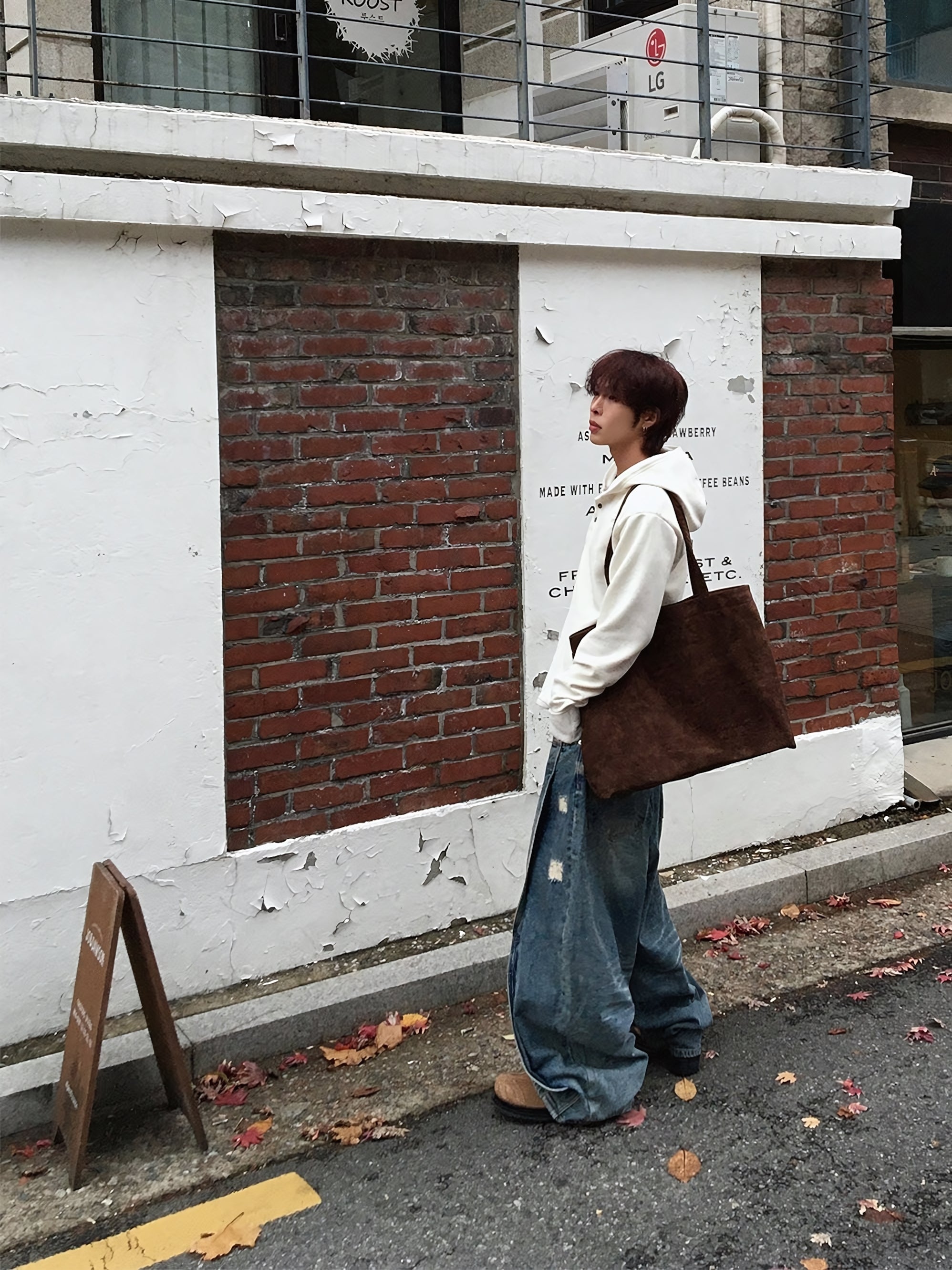 簡約 麂皮 絨面 大容量 肩背 托特包 / 3色