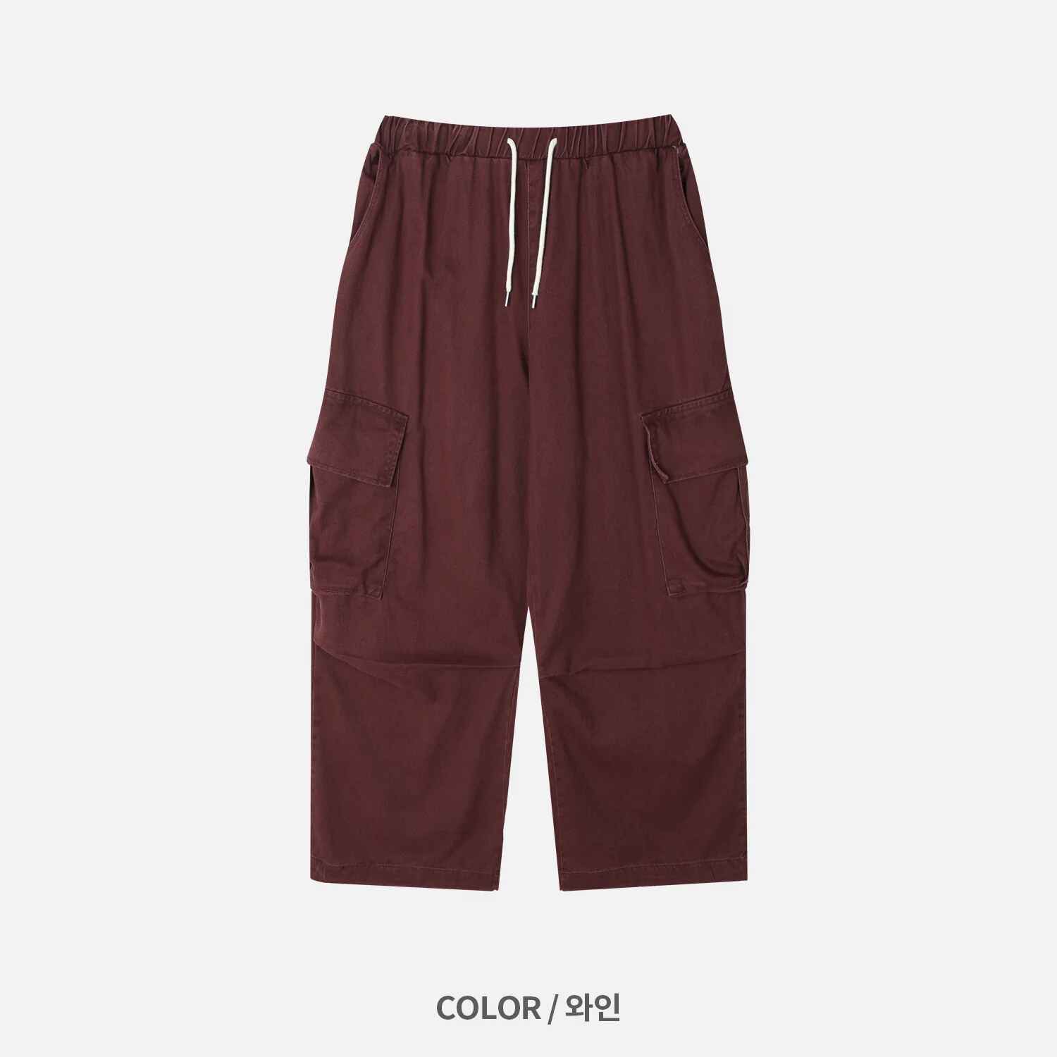 側口袋 抽繩 工裝 寬鬆 長褲 / 6色